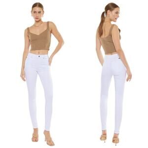 NWT KanCan Alabaster High Rise Super Skinny Jeans in White Denim Size 7/27